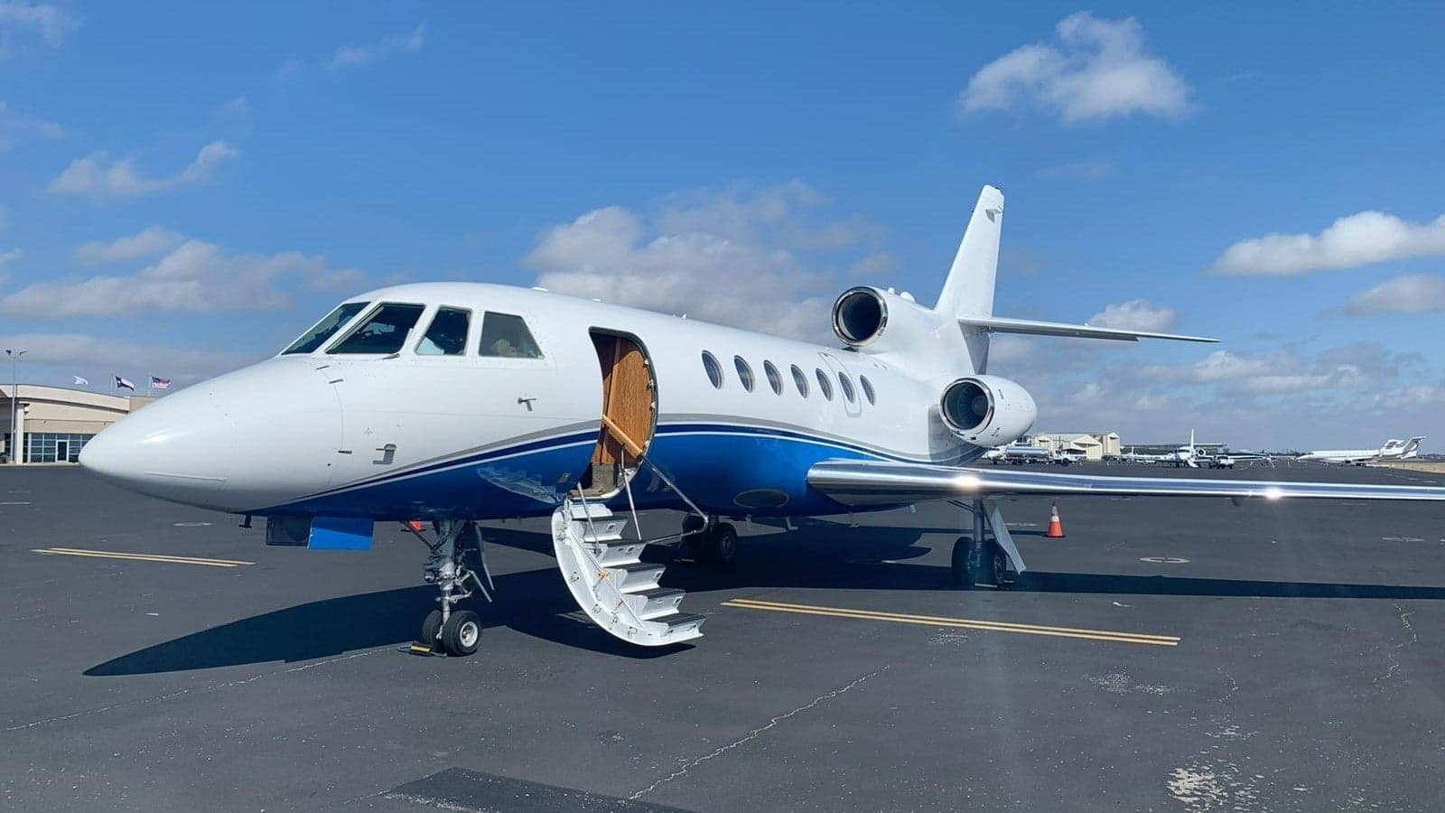 Falcon 50 private jet exterior