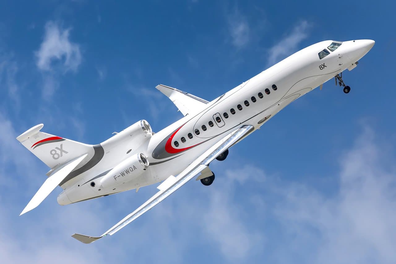 Falcon 8X private jet exterior