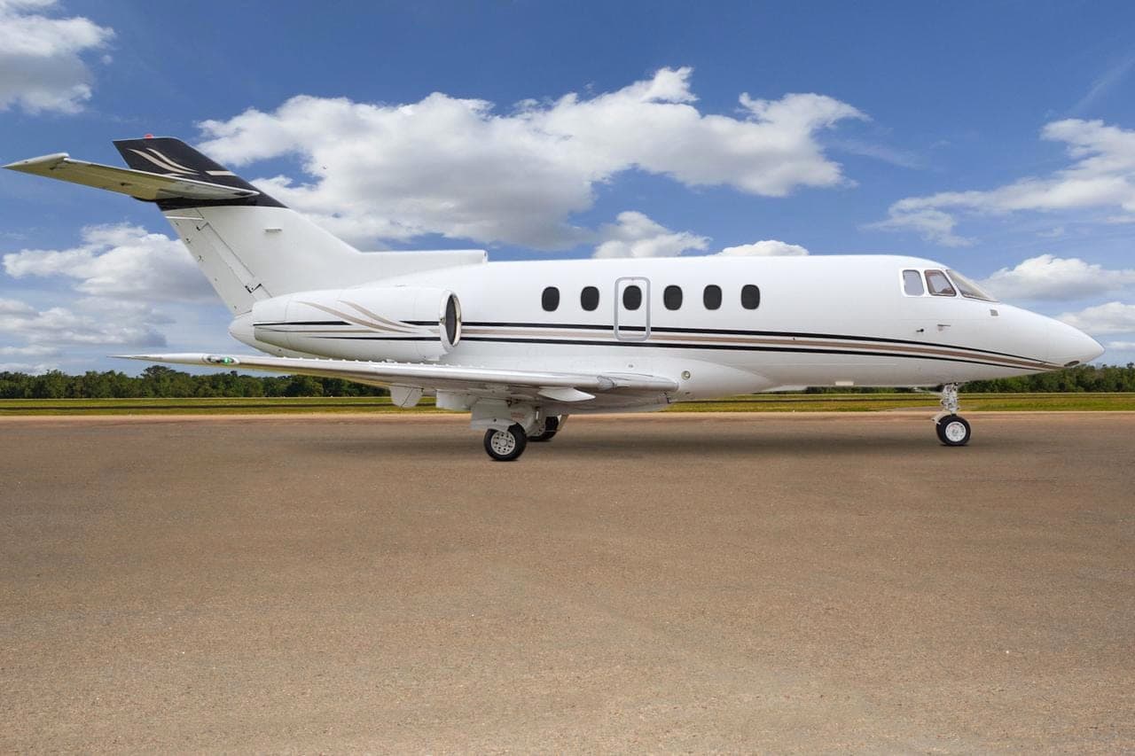 Hawker 750 private jet exterior