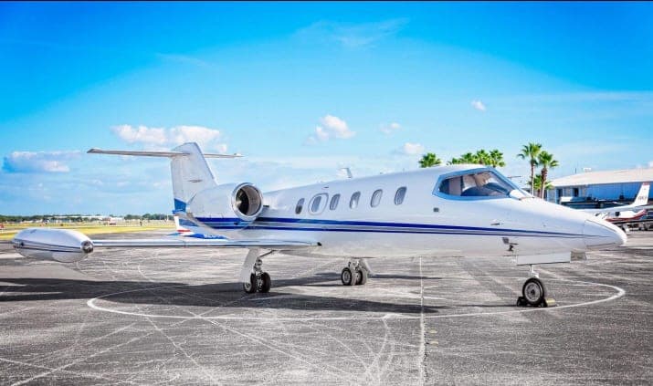 Lear 35 private jet exterior