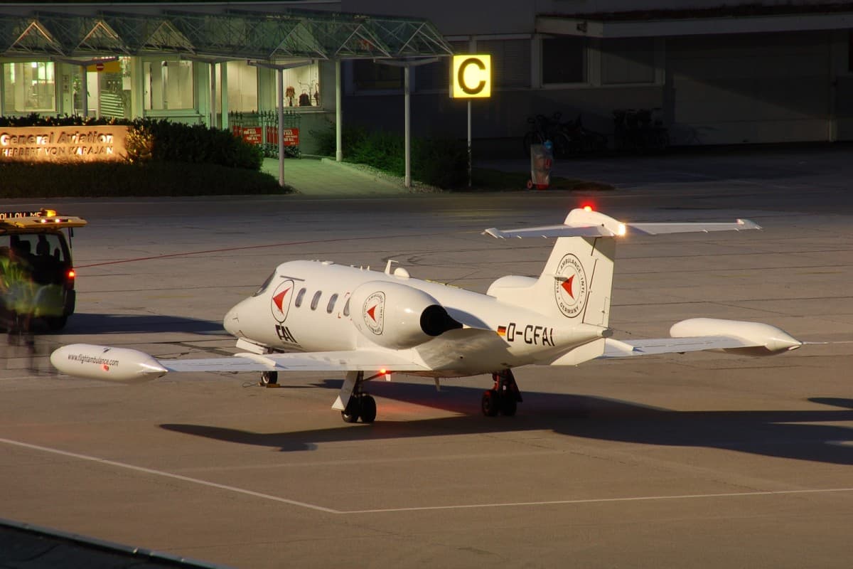 Learjet 35 private jet exterior
