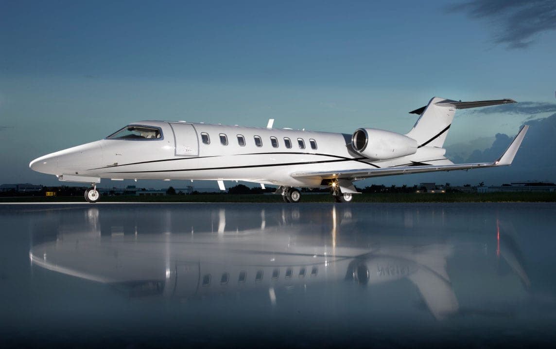Lear 45 private jet exterior