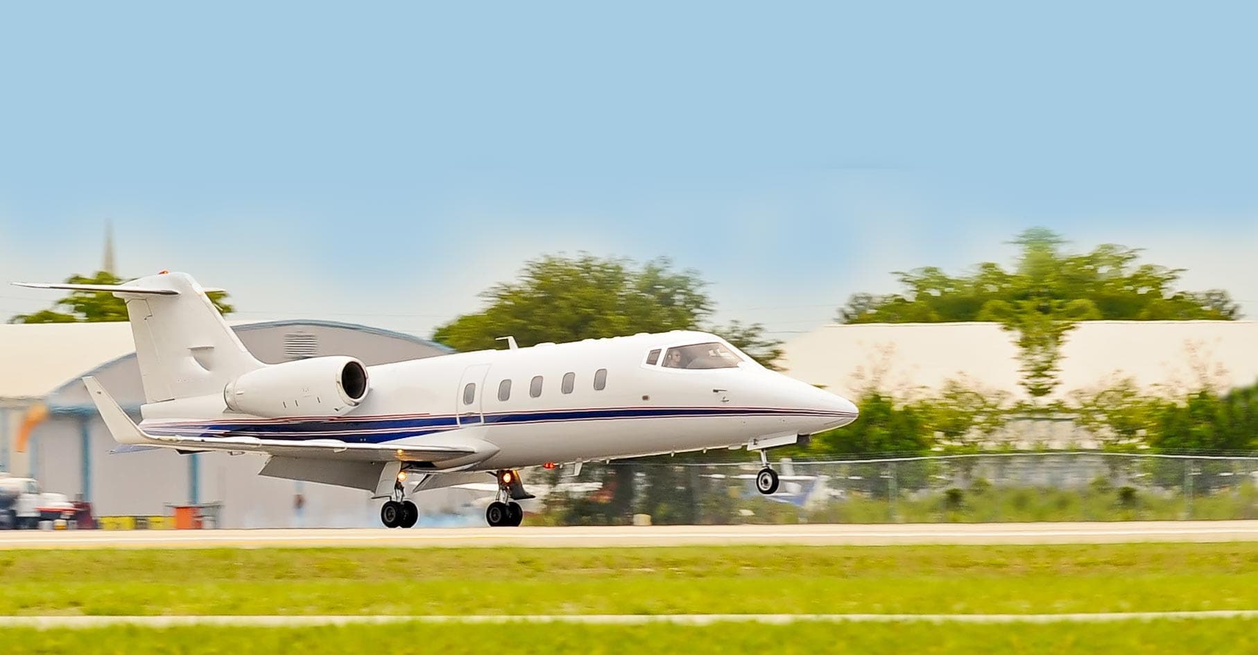Lear 55 private jet exterior