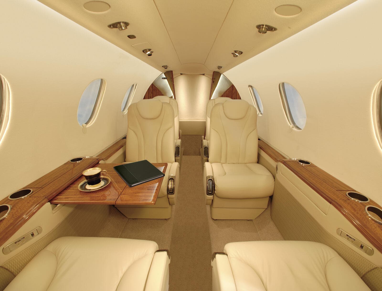 Premier IA private jet cabin interior