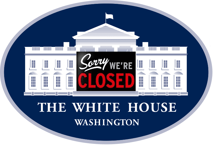 White House graphic with a closed sign